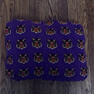Oliver + Kit Purple Muslin Gauze Crib Sheet with Tiger Print